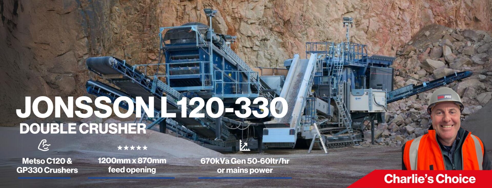 Jonsson L120-330 Double Crusher Available With Agg-Pro
