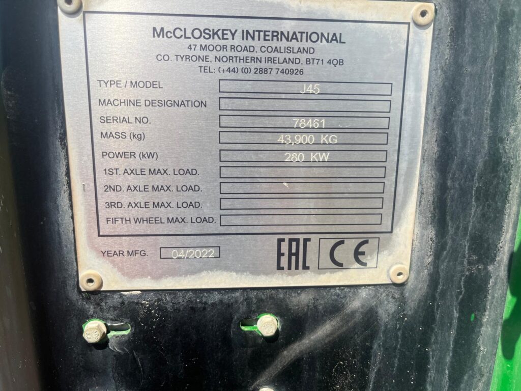 Used McCloskey J45PS for sale