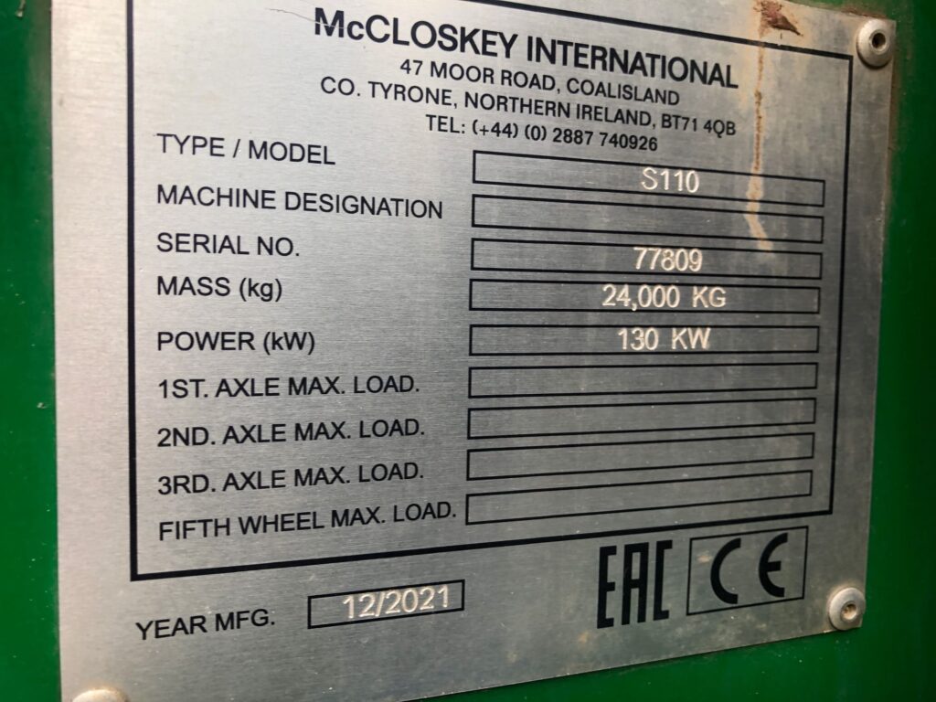 Used McCloskey S110 Screener For Sale With Agg-Pro