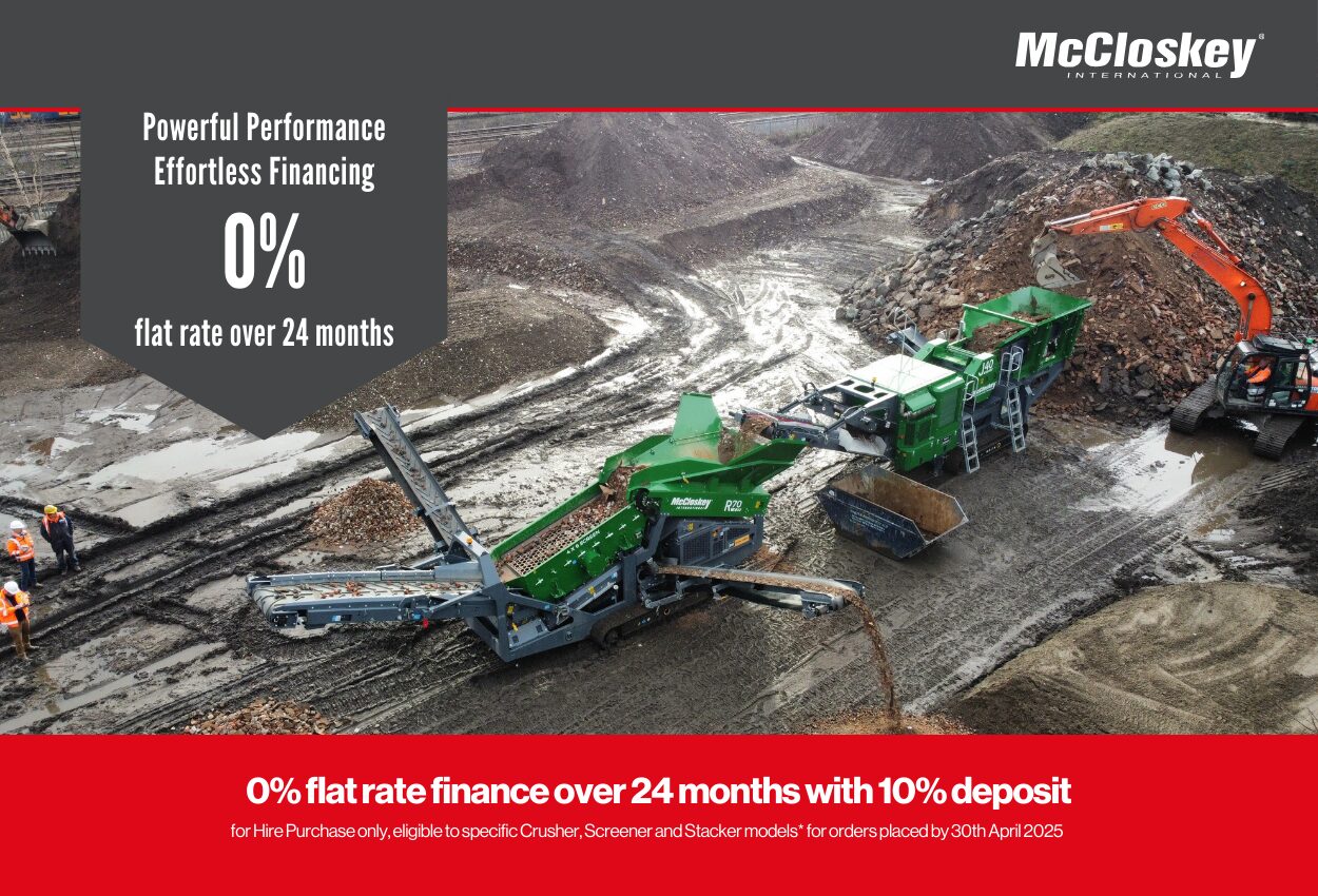 0% flat rate finance on McCloskey International crushers and screeners